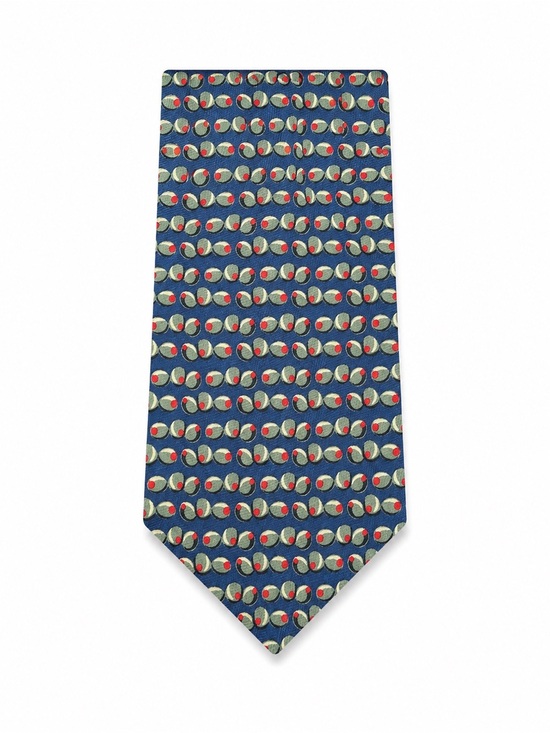 Other - Silk Navy Blue Patterned Men's Tie